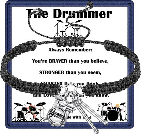 Drumstick Bracelet Drummer Gift for Women Men, Musician Music Band Gifts for Drummers Percussionists, Exquisite Jewelry Gift for Birthday Christmas Graduation in Saudi Arabia