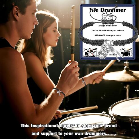 Drumstick Bracelet Drummer Gift for Women Men, Musician Music Band Gifts for Drummers Percussionists, Exquisite Jewelry Gift for Birthday Christmas Graduation in Saudi Arabia