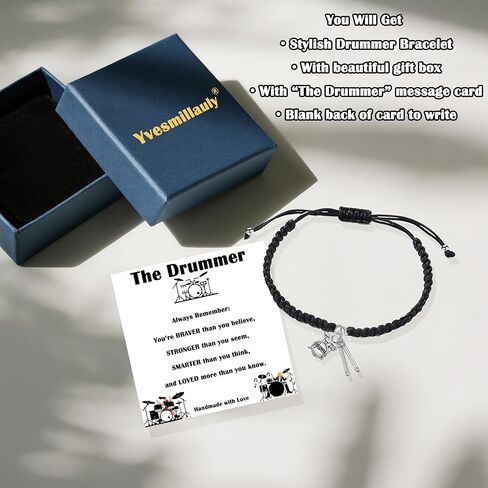 Drumstick Bracelet Drummer Gift for Women Men, Musician Music Band Gifts for Drummers Percussionists, Exquisite Jewelry Gift for Birthday Christmas Graduation in Saudi Arabia
