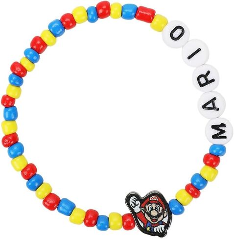 Bioworld Super Mario Tradesies Pack Multi Character Women's Beaded Letters and Charm Bracelet Set in Saudi Arabia
