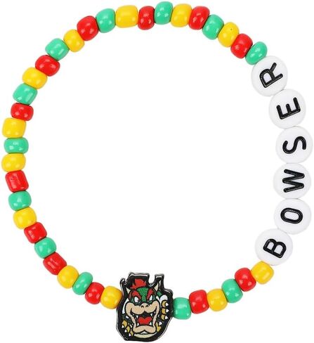Bioworld Super Mario Tradesies Pack Multi Character Women's Beaded Letters and Charm Bracelet Set in Saudi Arabia