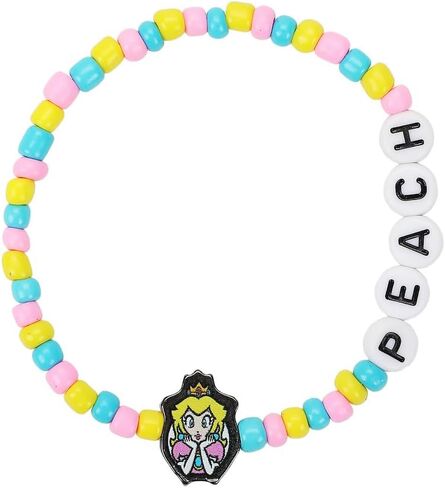 Bioworld Super Mario Tradesies Pack Multi Character Women's Beaded Letters and Charm Bracelet Set in Saudi Arabia