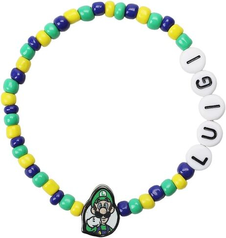 Bioworld Super Mario Tradesies Pack Multi Character Women's Beaded Letters and Charm Bracelet Set in Saudi Arabia
