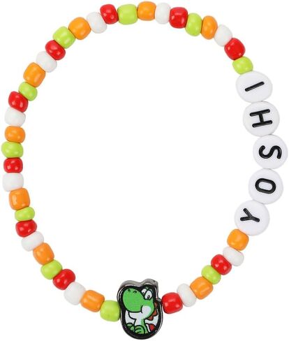 Bioworld Super Mario Tradesies Pack Multi Character Women's Beaded Letters and Charm Bracelet Set in Saudi Arabia