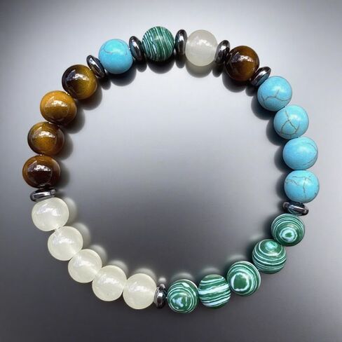 Anxiety Bracelets for Women Men Healing Crystal Natural Stone Gemstone Beaded Stretch Elastic Yoga Meditation Beads Bracelet Calm Protection Spiritual Jewelry Gift Unisex 8mm in Saudi Arabia