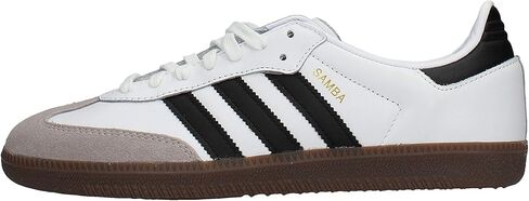 حذاء رياضي رجالي من adidas Samba Og، أبيض (FTWR أبيض/أسود أساسي/جرانيت شفاف FTWR أبيض/أسود أساسي/جرانيت شفاف)، 6.5 US in Kuwait
