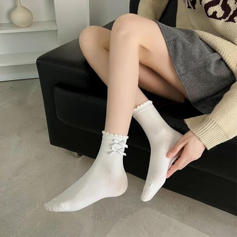 لوليتا جوارب طاقم أنيقة الدانتيل تقليم القط باو تنفس القطن JK أحذية حلوة تنوعا Preppy لطيف المتسكعون ماري جين in Saudi Arabia
