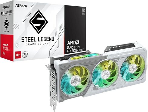 ASROCK RADEON RX 9060 XT CHALLENGER 16GB GDDR6 OC بطاقة الرسومات | 3300 MHz Boost | مروحة مزدوجة | 0dB التبريد | لوحة خلفية معدنية | PCIE 5.0 | DisplayPort 2.1a ، HDMI 2.1b in Kuwait