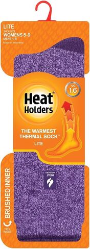 جوارب Viola LITE Twist Crew النسائية من HEAT HOLDERS - جوارب متوسطة السُمك - رائعة للطقس البارد في الشتاء - 5x أكثر دفئًا من القطن - دافئة + ناعمة، للمشي لمسافات طويلة، والمقصورة، والخارج، ومريح في المنزل | البحرية / 5-9 in Kuwait