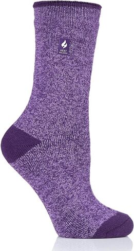 جوارب Viola LITE Twist Crew النسائية من HEAT HOLDERS - جوارب متوسطة السُمك - رائعة للطقس البارد في الشتاء - 5x أكثر دفئًا من القطن - دافئة + ناعمة، للمشي لمسافات طويلة، والمقصورة، والخارج، ومريح في المنزل | البحرية / 5-9 in Kuwait