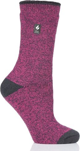 جوارب Viola LITE Twist Crew النسائية من HEAT HOLDERS - جوارب متوسطة السُمك - رائعة للطقس البارد في الشتاء - 5x أكثر دفئًا من القطن - دافئة + ناعمة، للمشي لمسافات طويلة، والمقصورة، والخارج، ومريح في المنزل | البحرية / 5-9 in Kuwait