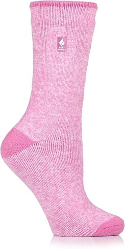 جوارب Viola LITE Twist Crew النسائية من HEAT HOLDERS - جوارب متوسطة السُمك - رائعة للطقس البارد في الشتاء - 5x أكثر دفئًا من القطن - دافئة + ناعمة، للمشي لمسافات طويلة، والمقصورة، والخارج، ومريح في المنزل | البحرية / 5-9 in Kuwait