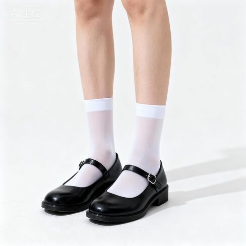 10 Pairs Sheer Nylon Socks for Women Thin Ankle Stocking Footies Transparent Silk Sheer Socks (White) in Saudi Arabia