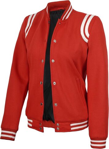 Decrum Varsity Jacket Women – Fashion Trendy Casual Highschool Baseball Letterman Style Womens Bomber Jackets in Saudi Arabia