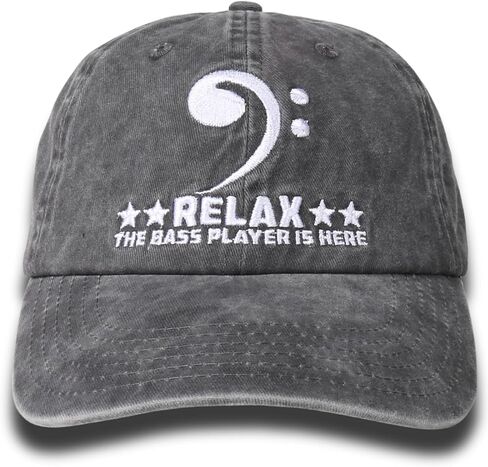InnoBeta Bass Gifts for Bass Player Men & Women, Adjustable Vintage Baseball Cap Washed Cotton Embroidered Hat Grey in Saudi Arabia