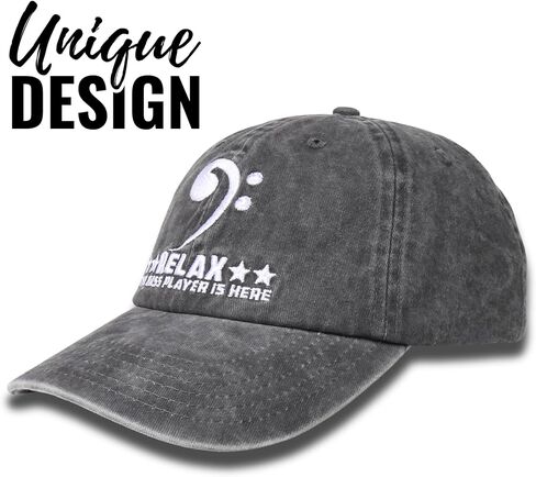 InnoBeta Bass Gifts for Bass Player Men & Women, Adjustable Vintage Baseball Cap Washed Cotton Embroidered Hat Grey in Saudi Arabia