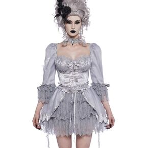 Dolls Kill Cake Queen Premium Costume Set – Ghost by Trickz N' Treatz – Dress, Wig, Choker, and Gothic Details in Saudi Arabia