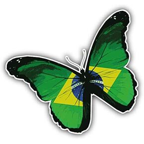 Brazil Flag Butterfly Window Truck Car Bumper Sticker Decal 5'' x 5'' in Saudi Arabia