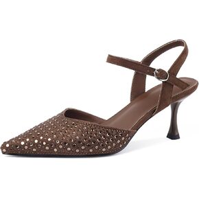 CORNMOOD Slingback Kitten Heels for Women Stiletto Heels Pointed Toe with Buckle Strap Heeled Sandals Pump Shoes Sexy in Saudi Arabia