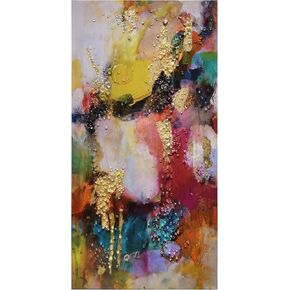 Empire Art Direct "Colorful Symphony I Crystallus Epoxy Coated Wrapped Glossy Canvas Wall Art, Ready to Hang, Living Room, Bedroom & Office, 48"x24"x1.5" in Saudi Arabia