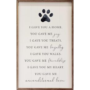 هدايا تذكارية للحيوانات الأليفة من كيندريك هوم - لوحة فنية جدارية تذكارية بطباعة مخالب للكلاب، لقد أعطيتك طباعة مخالب منزلية باللون الأبيض كهدية لتعاطف الكلاب، هدية فجيعة، ديكور للذاكرة، 5 بوصة × 8 بوصة in Kuwait