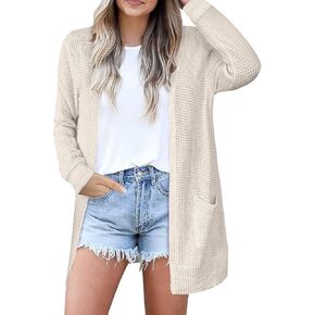 Cardigan Sweaters for Women Lightweight Open Front Waffle Knit Cardigans Casual Loose Fall Outfits for Women 2025 in Saudi Arabia