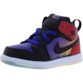 NIKE Jordan 1 MID (TD) Toddler DQ8425-060 (Black/FIRE RED-White), Size 4 in Kuwait
