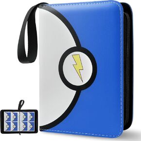 Trading Card Binder - 400 Card Holder, 4 Pockets with Removable 50 Sleeves, Card Collector Album with Zipper, Portable Display Storage Holder Book for Sports Card, Game Card in Saudi Arabia