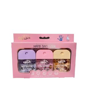 مجموعة بخاخ معقم لليدين من Wish، 3 قطع، 1.5 أونصة لكل منها مع أوركيد البنفسج، البرقوق الأسود وعطور كريم جوز الهند، 70% كحول، 500 رذاذ لكل زجاجة، حجم مناسب للسفر (أوركيد البنفسج) in Kuwait