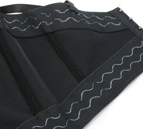 ELLACCI Women's Metal Studs Bustier Crop Top Rock Style Sexy Corset Top Black in Saudi Arabia