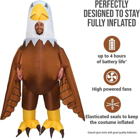 Morph Blow Up Eagle Costume, Inflatable Bald Eagle Costume for Adults, Giant Funny Eagle Blow Up Outfit, One Size in Saudi Arabia