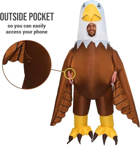 Morph Blow Up Eagle Costume, Inflatable Bald Eagle Costume for Adults, Giant Funny Eagle Blow Up Outfit, One Size in Saudi Arabia