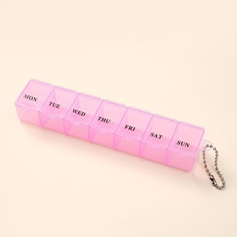 Pill Organizer 7 Grid Compartments Pill Holder Portable Medicine Container Case, Daily Weekly Medication Organizer(YH13A Pink) in Saudi Arabia
