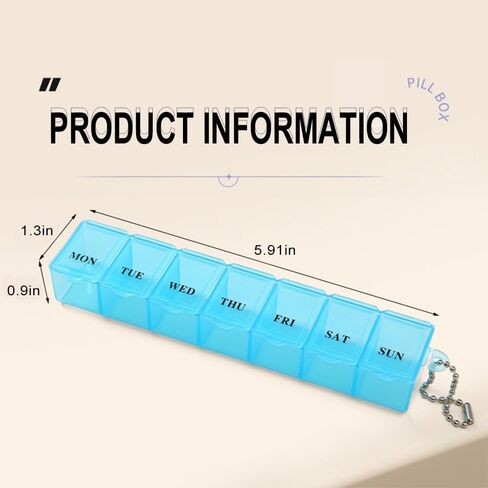 Pill Organizer 7 Grid Compartments Pill Holder Portable Medicine Container Case, Daily Weekly Medication Organizer(YH13A Pink) in Saudi Arabia