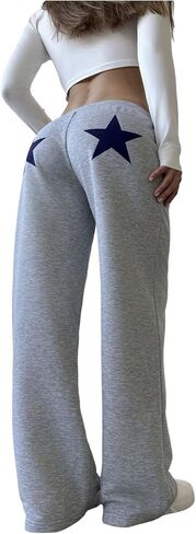 MakeMeChic Women's Star Print Sweatpants Low Waist Athletic Y2k Joggers Long Pants in Saudi Arabia