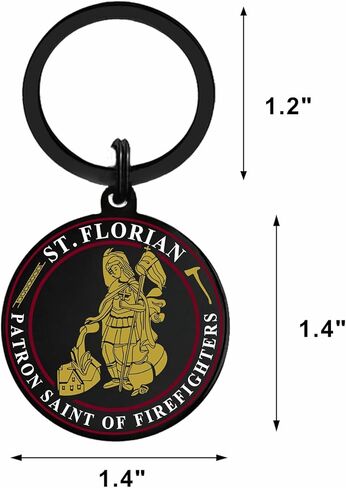 St. Florian Firefighter Keychain, Men Women Firefighter Gifts for Christmas Graduation, Hero Protection Prayer Token in Saudi Arabia