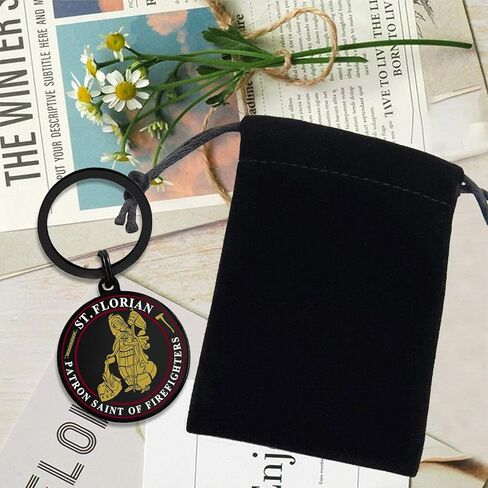St. Florian Firefighter Keychain, Men Women Firefighter Gifts for Christmas Graduation, Hero Protection Prayer Token in Saudi Arabia