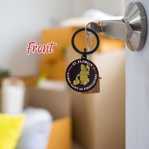 St. Florian Firefighter Keychain, Men Women Firefighter Gifts for Christmas Graduation, Hero Protection Prayer Token in Saudi Arabia