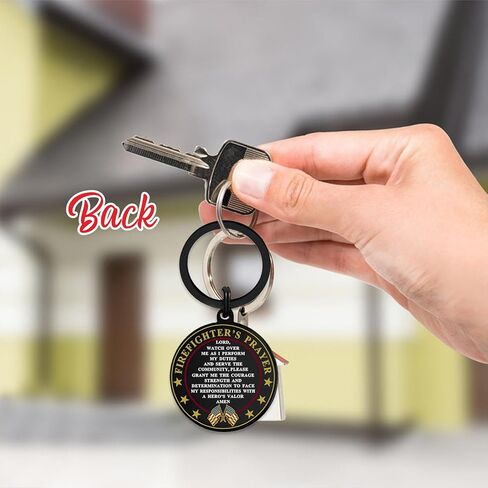St. Florian Firefighter Keychain, Men Women Firefighter Gifts for Christmas Graduation, Hero Protection Prayer Token in Saudi Arabia