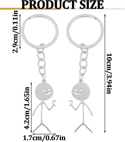 2-Piece Finger Heart Keychains, Couple Keychains for Men and Women, Friendship Graffiti Small Metal Fun Ring Purse & Backpack Pendant Decorations in Saudi Arabia