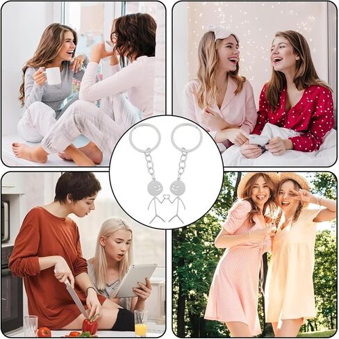 2-Piece Finger Heart Keychains, Couple Keychains for Men and Women, Friendship Graffiti Small Metal Fun Ring Purse & Backpack Pendant Decorations in Saudi Arabia