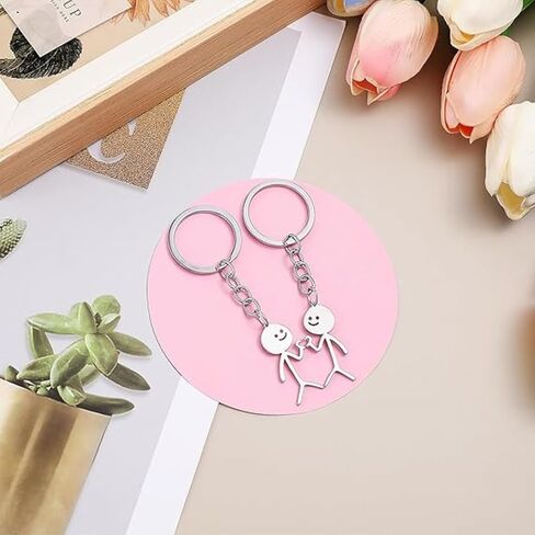 2-Piece Finger Heart Keychains, Couple Keychains for Men and Women, Friendship Graffiti Small Metal Fun Ring Purse & Backpack Pendant Decorations in Saudi Arabia
