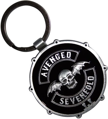منتجات Rock Off المرخصة رسميًا سلسلة مفاتيح معدنية مزدوجة الجوانب من Avenged Sevenfold Deathbat Crest Drum in Saudi Arabia