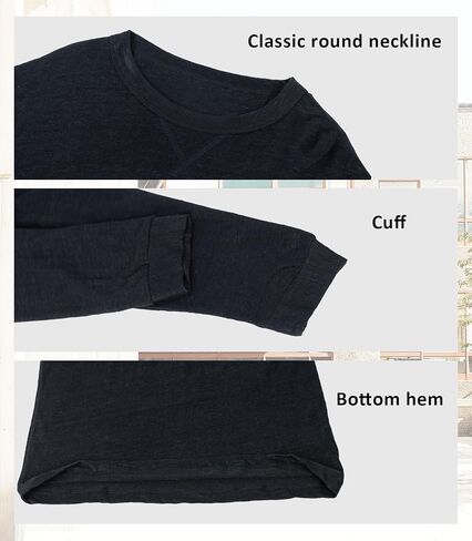 Men's 100% Linen Jersey T-Shirt Long Sleeve Relaxed Fit Coverstitch Detailing Breathable Crewneck Tee in Saudi Arabia