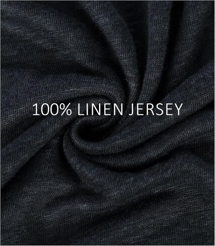 Men's 100% Linen Jersey T-Shirt Long Sleeve Relaxed Fit Coverstitch Detailing Breathable Crewneck Tee in Saudi Arabia