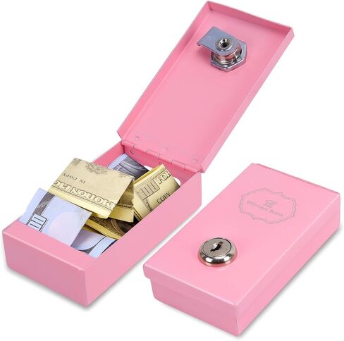 Banners Bank ، Box Metal for Gambler ، Winner Bank with Key Casino ، Mini Lock Box للمقامرين ، صندوق المقامرة المحمولة Casino Money Size Size -Size -size مع Money Go Money (1Pack) in Kuwait