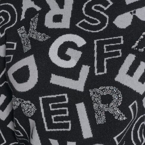 KARL LAGERFELD womens Long Sleeve Crew Neck All Over Logo Sweater in Saudi Arabia
