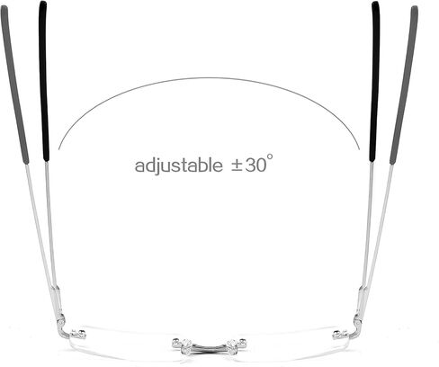 Mini Rimless Reading Glasses - Slim Compact Metal Readers with Spring Hinge for Men and Women 2 Pairs in Saudi Arabia