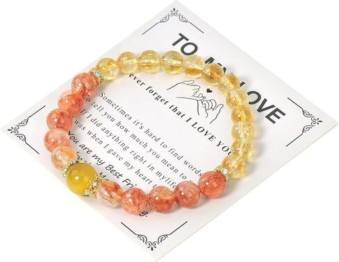 سوار من الأحجار الكريمة الكريستالية الطبيعية من L&J JEWELRY، يجلب الشفاء الكريستالي، ويزيد من الثقة والحيوية، ومظهر الحب والرومانسية، شاكرا القلب من الحجر الوردي، سوار مطاطي دائري 8 مم كهدية للنساء in Saudi Arabia