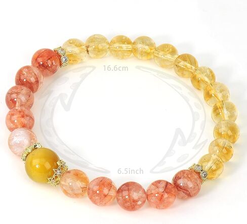 سوار من الأحجار الكريمة الكريستالية الطبيعية من L&J JEWELRY، يجلب الشفاء الكريستالي، ويزيد من الثقة والحيوية، ومظهر الحب والرومانسية، شاكرا القلب من الحجر الوردي، سوار مطاطي دائري 8 مم كهدية للنساء in Saudi Arabia